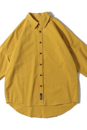 Japanese Retro Loose-Fitting Short-Sleeve Shirt for Men - Summer Trendy Fashion, Hong Kong Style, 90s Inspired Casual Wear