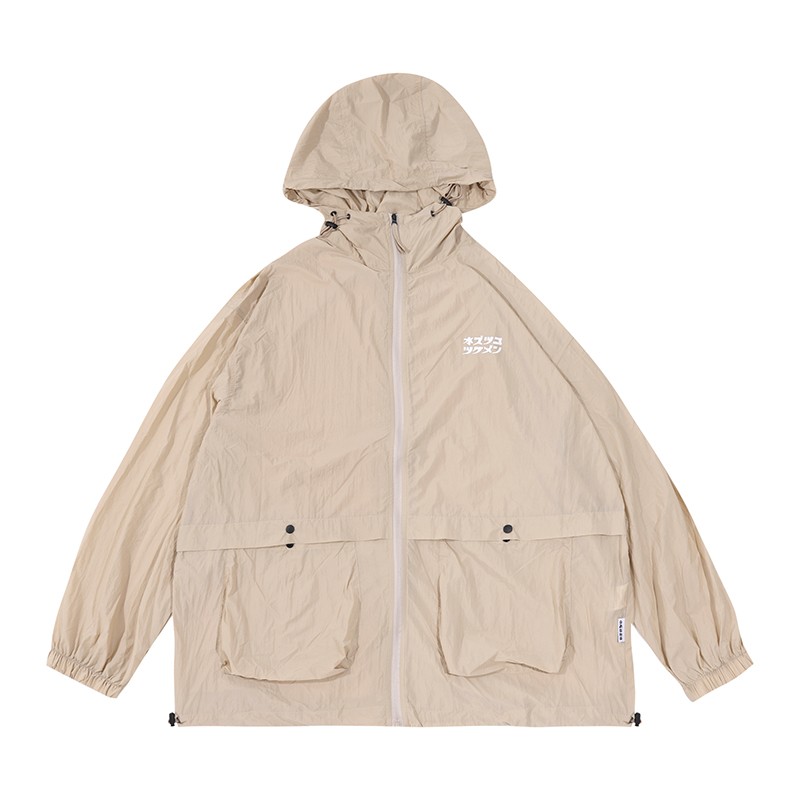 Japanese Retro Loose Mountain-Style Hooded Sun Protection Jacket with Irregular Buckle and Drawstring - Trendy Outdoor Climbing Coat Japanese Retro Loose Mountain-Style Hooded Sun Protection Jacket with Irregular Buckle and Drawstring - Trendy Outdoor Climbing Coat