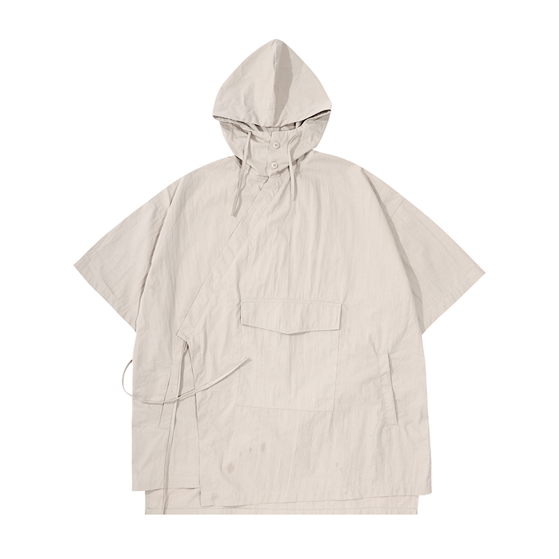 Japanese Retro Loose Mountain-Style Hooded Sun Protection Jacket with Irregular Buckle and Drawstring - Trendy Outdoor Climbing Coat Japanese Retro Loose Mountain-Style Hooded Sun Protection Jacket with Irregular Buckle and Drawstring - Trendy Outdoor Climbing Coat