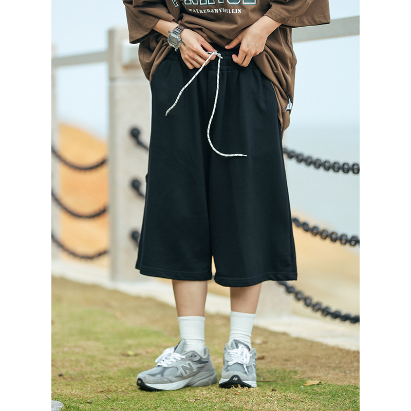 Japanese Retro Loose Wide-Leg 7-Point Pants for Men and Women - Summer Casual Streetwear, Versatile Unisex Fashion Trousers Japanese Retro Loose Wide-Leg 7-Point Pants for Men and Women - Summer Casual Streetwear, Versatile Unisex Fashion Trousers