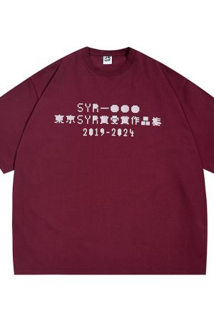 Japanese Retro Round Neck City Boy Short Sleeve T-Shirt for Men - Loose Fit Trendy Letter Print Tee, Y2K Style Fashion Top