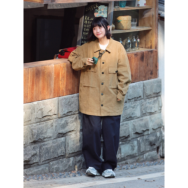 Japanese Retro Street Style Distressed Work Jacket for Men and Women, Loose Fit with Multiple Pockets, Spring Autumn Fashion Japanese Retro Street Style Distressed Work Jacket for Men and Women, Loose Fit with Multiple Pockets, Spring Autumn Fashion