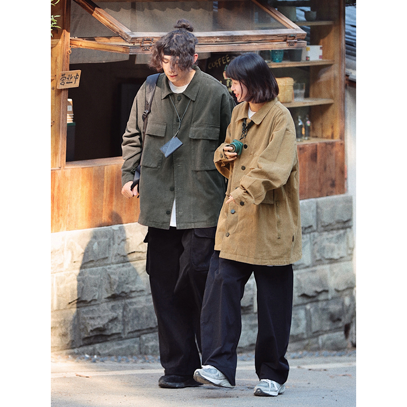 Japanese Retro Street Style Distressed Work Jacket for Men and Women, Loose Fit with Multiple Pockets, Spring Autumn Fashion Japanese Retro Street Style Distressed Work Jacket for Men and Women, Loose Fit with Multiple Pockets, Spring Autumn Fashion