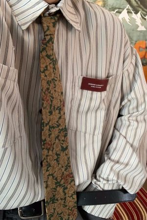 Japanese Retro Vertical Striped Long Sleeve Shirt for Autumn 2024 â€“ Loose Fit, Sun Protection, Casual Style