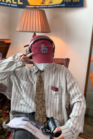 Japanese Retro Vertical Striped Long Sleeve Shirt for Autumn 2024 â€“ Loose Fit, Sun Protection, Casual Style