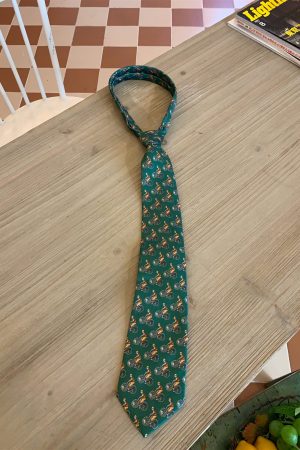 Japanese Retro Wide Bow Tie with Trendy Cartoon Print - Handmade Vintage Casual Korean Style Accessory