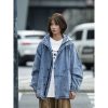 Japanese Retro Workwear Hoodie Jacket for Men - Loose Fit Denim Outerwear for Early Autumn