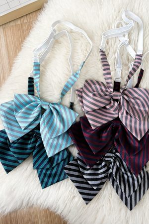 Japanese School Uniform Bow Tie Decoration for Women - Pudding Bear Original JK Style Non-Iron Shirt Accessory