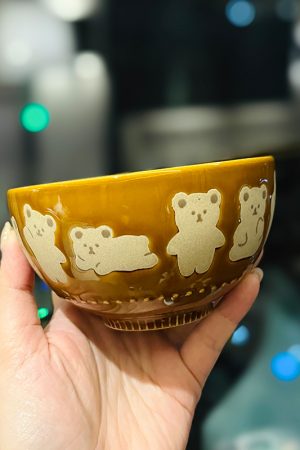 Japanese-Style Cat Ceramic Rice Bowl, Cute Home Use Bowl for Girls, INS Children's Feeding Bowl, Adorable Kitchen Decor