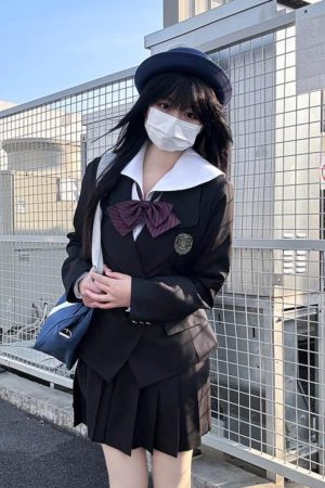 Japanese Style College Wind Uniform Set - Women's Spring JK Jacket with Pudding Bear Design - Cute and Trendy Outfit for Y2K Fashion Lovers