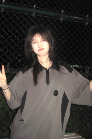 Japanese-Style Color-Blocked Short Sleeve Polo Shirt for Women - Trendy Summer College T-Shirt for 2025, Couples Fashion