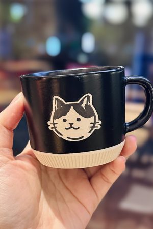 Japanese-Style Cute Cat Coffee Mug, Retro Ceramic Drinking Cup for Home, Ideal Oatmeal Mug for Girls