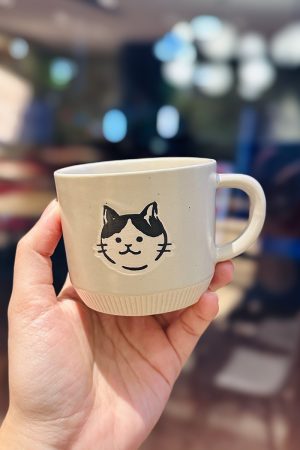 Japanese-Style Cute Cat Coffee Mug, Retro Ceramic Drinking Cup for Home, Ideal Oatmeal Mug for Girls