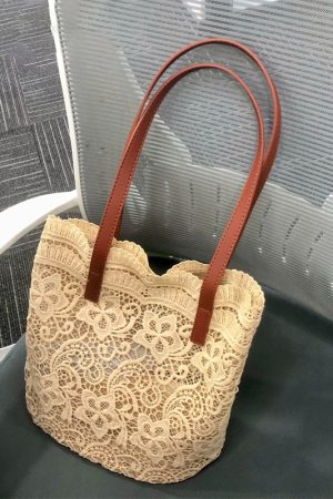 Japanese Style Fairy Lace Single-Shoulder Tote Bag - 2023 Korean Version, Large Capacity, Versatile Artistry for Summer