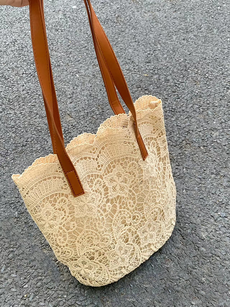 Japanese Style Fairy Lace Single-Shoulder Tote Bag - 2023 Korean Version, Large Capacity, Versatile Artistry for Summer Japanese Style Fairy Lace Single-Shoulder Tote Bag - 2023 Korean Version, Large Capacity, Versatile Artistry for Summer