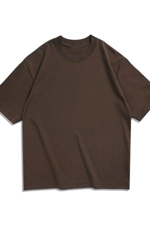 Japanese-Style Heavyweight 260g Loose Short-Sleeve T-Shirt for Men and Women - Summer City Boy Casual College Tee