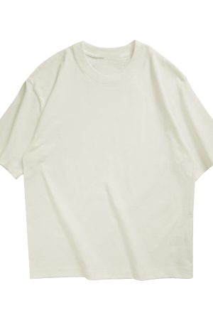 Japanese-Style Heavyweight 260g Loose Short-Sleeve T-Shirt for Men and Women - Summer City Boy Casual College Tee