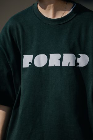 Japanese Style Letter Print Dark Green Short Sleeve T-Shirt for Men - Heavyweight 90s American Trendy Spring/Summer Fashion