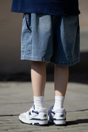 Japanese-Style Loose Denim Shorts for Men with Big Pockets - Summer City Boy Five-Point Casual Fashion