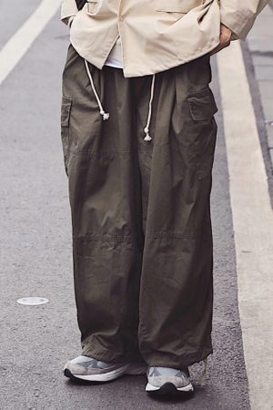 Japanese-Style Loose Drawstring Wide-Leg Work Pants for Men - Summer Harajuku Fashion, Trendy Casual Trousers