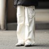 Japanese-Style Loose Retro Casual Pants for Men with Large Pockets, Warm Stacked Long Pants for Couples, Y2K Fashion