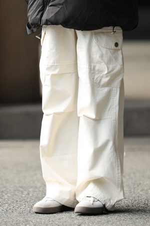 Japanese-Style Loose Retro Casual Pants for Men with Large Pockets, Warm Stacked Long Pants for Couples, Y2K Fashion