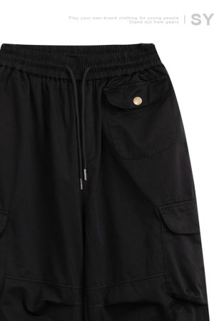 Japanese-Style Loose Retro Casual Pants for Men with Large Pockets, Warm Stacked Long Pants for Couples, Y2K Fashion