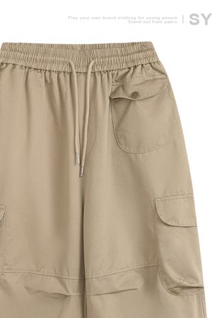 Japanese-Style Loose Retro Casual Pants for Men with Large Pockets, Warm Stacked Long Pants for Couples, Y2K Fashion