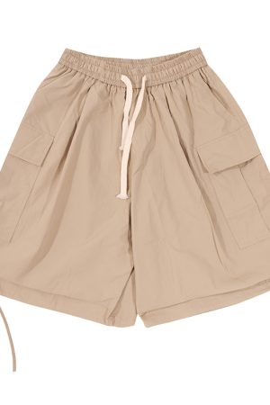 Japanese-Style Loose Wide-Leg Work Shorts for Men - Trendy Summer Couple's Fashion, Casual Comfort, Y2K Inspired