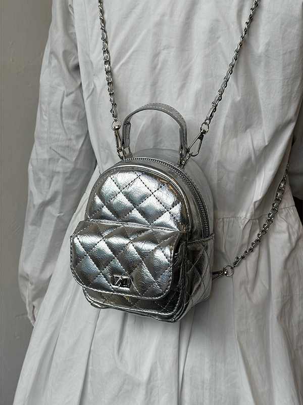 Japanese-Style Mini Backpack with High-End Quilted Chain Design, Unique Fashion Accessory for Trendy Styles Japanese-Style Mini Backpack with High-End Quilted Chain Design, Unique Fashion Accessory for Trendy Styles