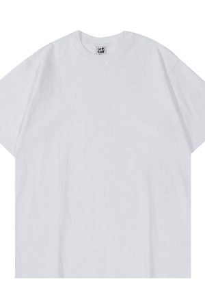 Japanese-Style Minimalist Heavyweight 250g Solid Color Short-Sleeve Men's T-Shirt - Loose Fit, Versatile Pure Cotton, Casual Wear