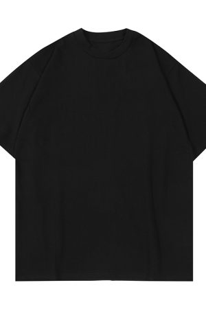 Japanese-Style Minimalist Heavyweight 250g Solid Color Short-Sleeve Men's T-Shirt - Loose Fit, Versatile Pure Cotton, Casual Wear