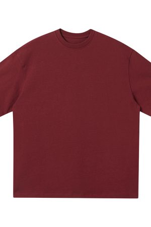 Japanese-Style Minimalist Heavyweight 250g Solid Color Short-Sleeve Men's T-Shirt - Loose Fit, Versatile Pure Cotton, Casual Wear