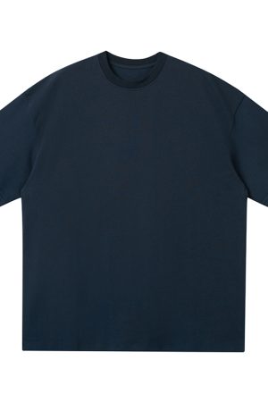 Japanese-Style Minimalist Heavyweight 250g Solid Color Short-Sleeve Men's T-Shirt - Loose Fit, Versatile Pure Cotton, Casual Wear