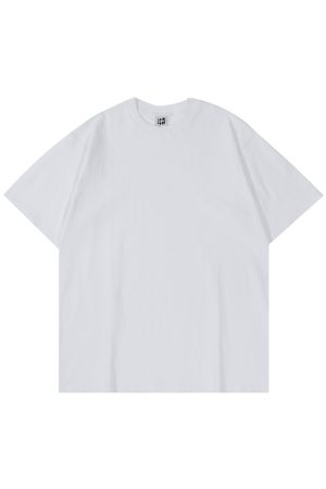 Japanese-Style Minimalist Heavyweight 250g Solid Color Short-Sleeve Men's T-Shirt - Loose Fit, Versatile Pure Cotton, Casual Wear