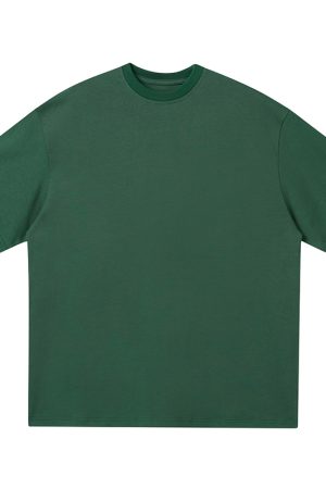 Japanese-Style Minimalist Heavyweight 250g Solid Color Short-Sleeve Men's T-Shirt - Loose Fit, Versatile Pure Cotton, Casual Wear