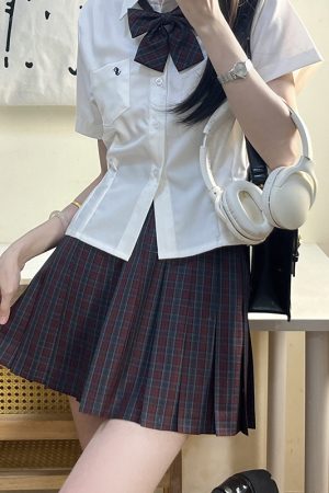 Japanese Style Pleated Skirt - High Waist Half-Length Short Skirt for Slimming Effect, Summer College Fashion