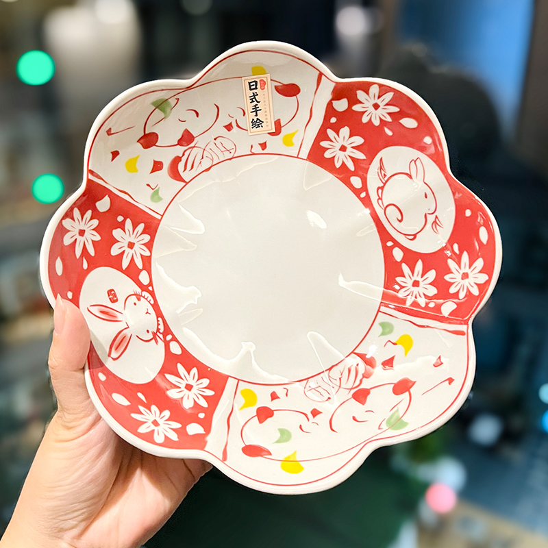 Japanese-Style Rabbit Ceramic Rice Bowl Set - 4.5-Inch Underglaze Ramen Hat Tableware for New Year Gift Japanese-Style Rabbit Ceramic Rice Bowl Set - 4.5-Inch Underglaze Ramen Hat Tableware for New Year Gift