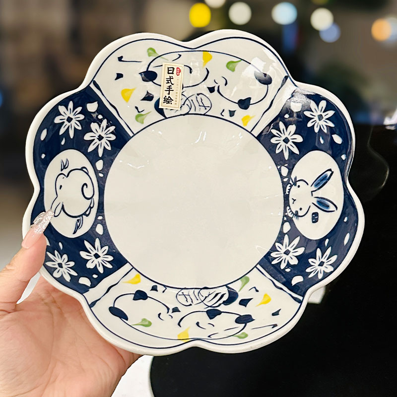 Japanese-Style Rabbit Ceramic Rice Bowl Set - 4.5-Inch Underglaze Ramen Hat Tableware for New Year Gift Japanese-Style Rabbit Ceramic Rice Bowl Set - 4.5-Inch Underglaze Ramen Hat Tableware for New Year Gift