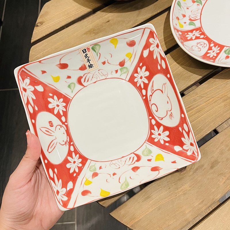 Japanese-Style Rabbit Ceramic Rice Bowl Set - 4.5-Inch Underglaze Ramen Hat Tableware for New Year Gift Japanese-Style Rabbit Ceramic Rice Bowl Set - 4.5-Inch Underglaze Ramen Hat Tableware for New Year Gift