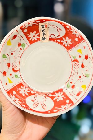 Japanese-Style Rabbit Ceramic Rice Bowl Set - 4.5-Inch Underglaze Ramen Hat Tableware for New Year Gift