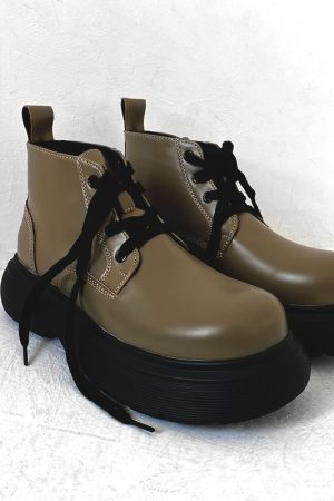 Japanese-Style Retro Big-Head Martin Boots for Men - Trendy British Thick-Soled Mid-Top Work Shoes