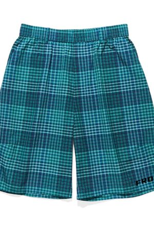 Japanese-Style Retro Blue Check Loose Shorts for Men and Women - Summer High Street Casual Five-Point Shorts, Couples' Versatile Fashion