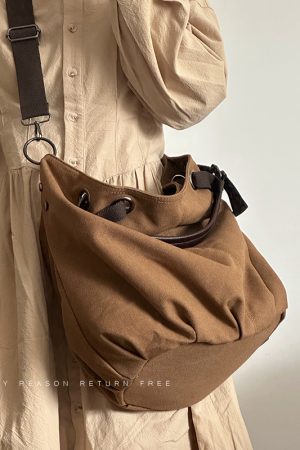 Japanese-Style Retro Canvas Bag - Large Capacity Multifunctional Shoulder Crossbody Tote for Students and Commuters
