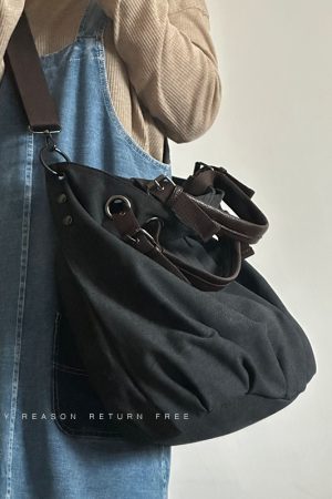 Japanese-Style Retro Canvas Bag - Large Capacity Multifunctional Shoulder Crossbody Tote for Students and Commuters