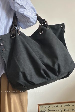 Japanese-Style Retro Canvas Bag - Large Capacity Multifunctional Shoulder Crossbody Tote for Students and Commuters