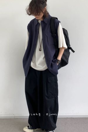 Japanese-Style Retro Fake Two-Piece Short Sleeve Shirt for Men and Women - Summer Loose Youth Couple Trendy Top