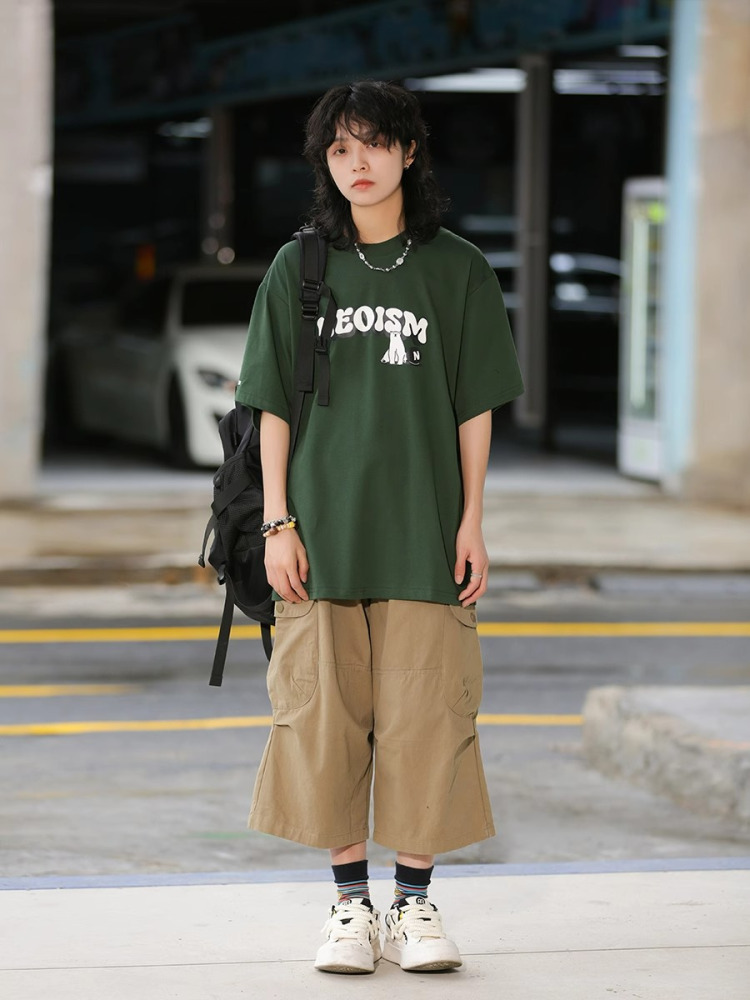 Japanese-Style Retro Loose Pocket Work Pants for Men and Women, Summer Street Fashion Casual Wide-Leg Cropped Trousers Japanese-Style Retro Loose Pocket Work Pants for Men and Women, Summer Street Fashion Casual Wide-Leg Cropped Trousers