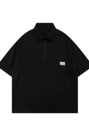 Japanese-Style Retro Loose Polo Shirt for Men and Women - Unisex Casual Short Sleeve T-Shirt, Summer City Boy Trend