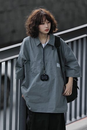 Japanese-Style Retro Loose Polo Shirt for Men and Women - Unisex Casual Short Sleeve T-Shirt, Summer City Boy Trend